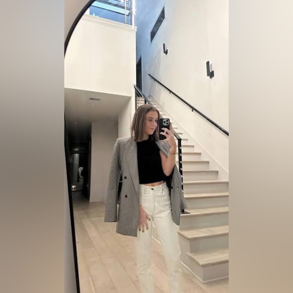 AGolde 90s high waist recycled leather jeans in Ivory - Picture 5 of 7